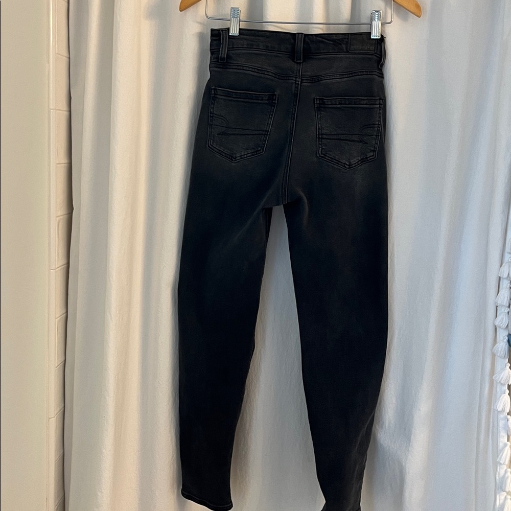 Size 00 American Eagle Outfitters Charcoal Stretch Jeans - Picture 6 of 6